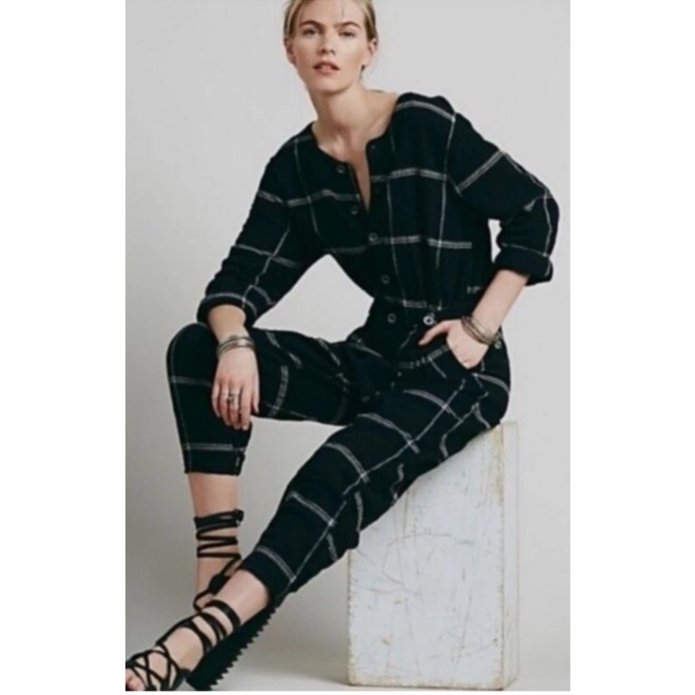 Free People Keep It In Check Black Jumper Size SP